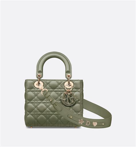 Small Lady Dior My ABCDior Bag Cedar Green Cannage Lambskin